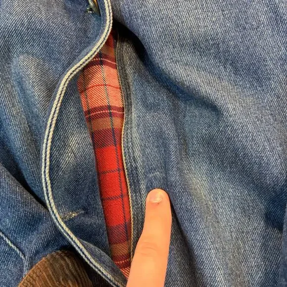 Vintage Basic Editions Womens XL Denim Flannel Lined Barn Jacket Chore Coat - Picture 6 of 8